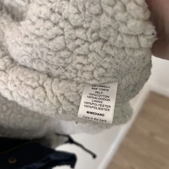 Love Tree Sherpa Lined 100% Cotton Navy Hooded Utility Jacket - Medium - Picture 10 of 10